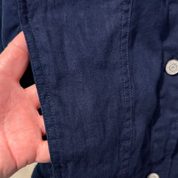 JNY Jones New York Navy Blue Linen Jacket button closure size 3X - Picture 4 of 9